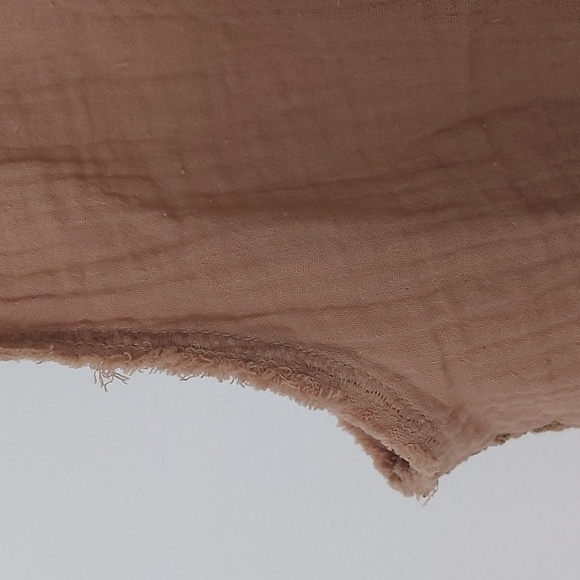 NWT Aerie Gauzy 100% Cotton Sleeveless Crop Top Frayed Light Brown Size Medium - Picture 5 of 8